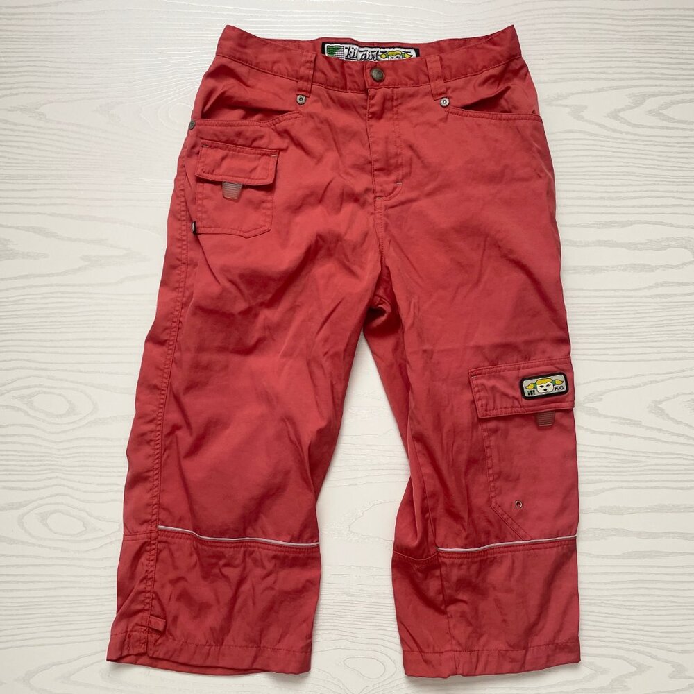 Vintage Kik Girl Womens Pants Size 7 Orange Ravewear 90s Y2K Baggy Cargo Capri